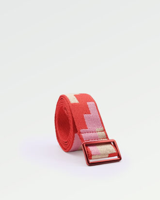 Cinturón Ancho Up & Down - Rojo y Rosa