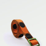 Cinturón Fino Retro Dots - Negro y Naranja