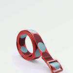Cinturón Fino Retro Dots - Rojo y Celeste