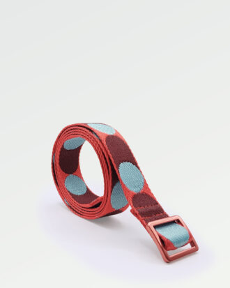 Cinturón Fino Retro Dots - Rojo y Celeste