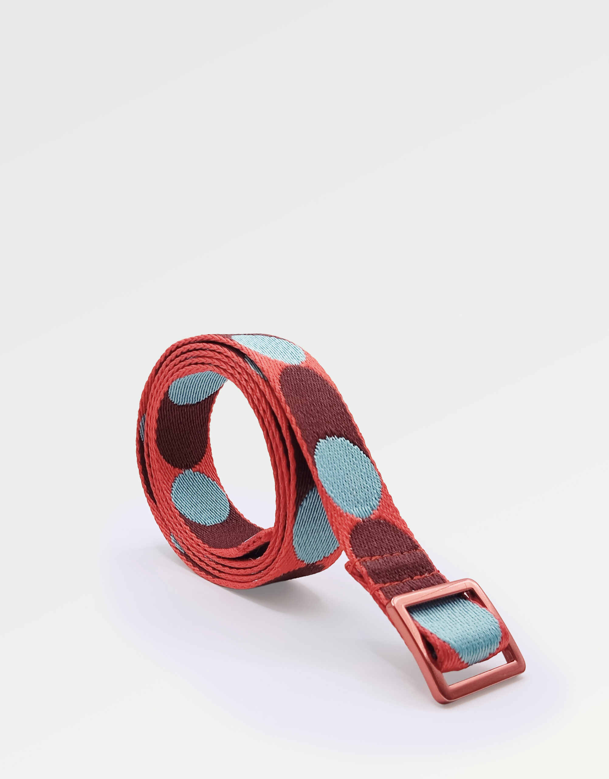 Cinturón Fino Retro Dots - Rojo y Celeste