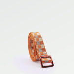 Cinturón Fino Retro Squares - Naranja y Rojo