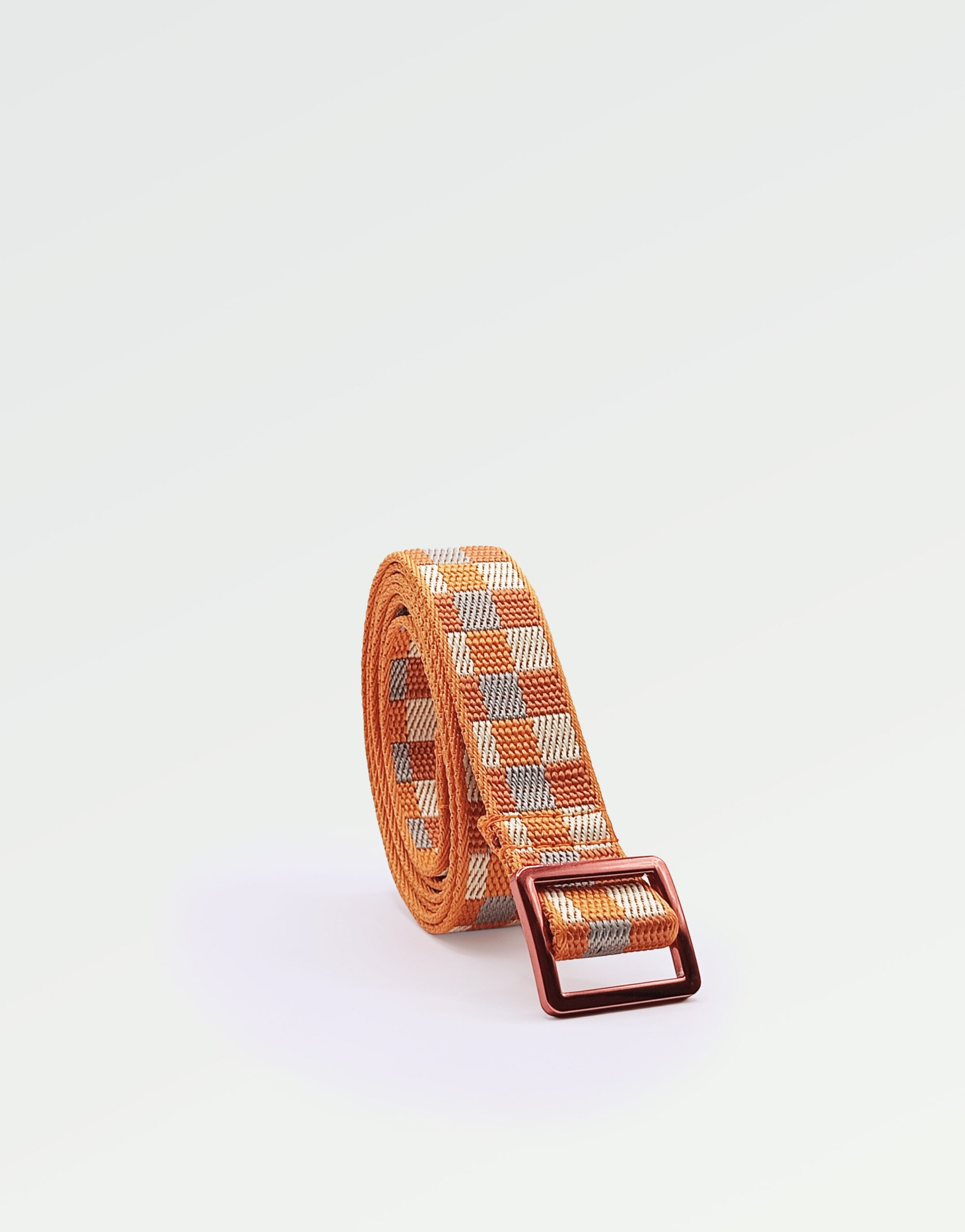 Cinturón Fino Retro Squares - Naranja y Rojo