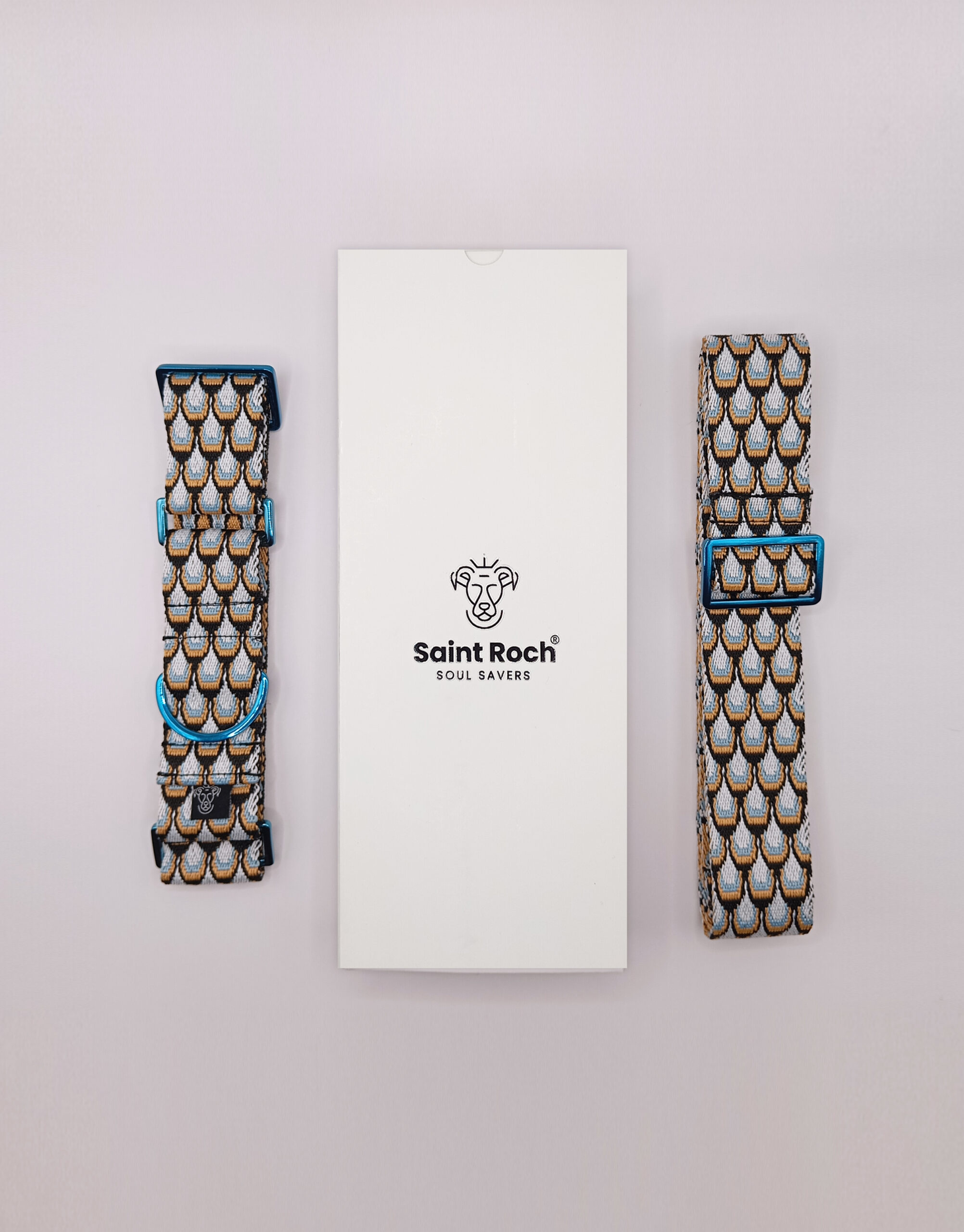 Pack Collar Ancho Love Addiction - Azul y Amarillo