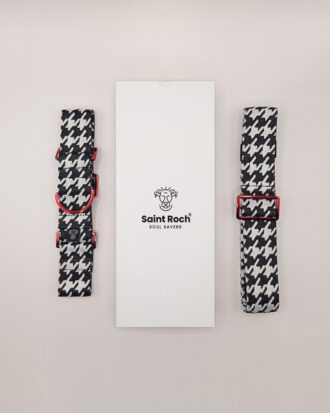 Pack Collar Ancho Pata de Gallo - Rojo