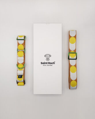 Pack Collar Fino Retro Dots - Amarillo y Café