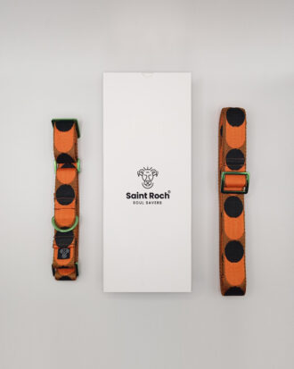 Pack Collar Fino Retro Dots - Negro y Naranja