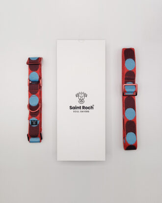 Pack Collar Fino Retro Dots - Rojo y Celeste
