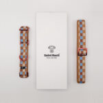 Pack Collar Fino Retro Squares - Marrón y Celeste
