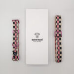 Pack Collar Fino Retro Squares - Morado y Rosa