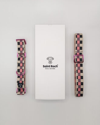 Pack Collar Fino Retro Squares - Morado y Rosa